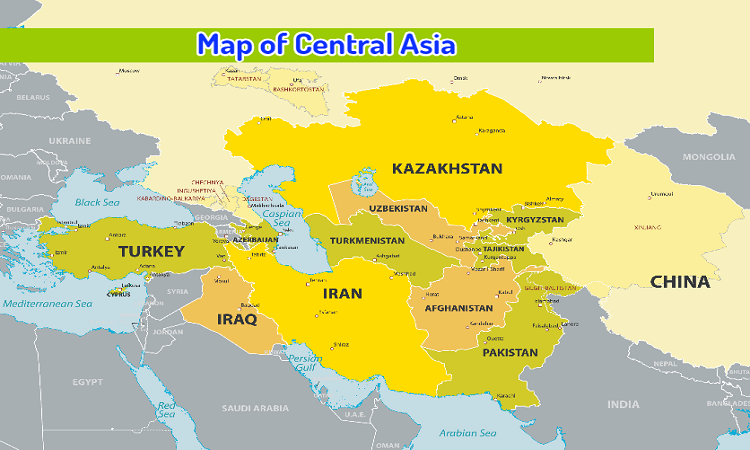 map of central asia